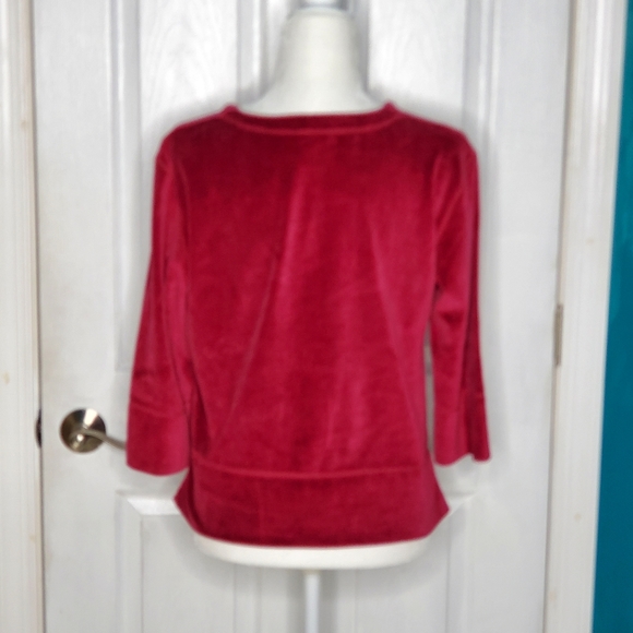 J. Jill Velvet Cardigan Top  Burgundy Mixed Buttons Small - Picture 4 of 14